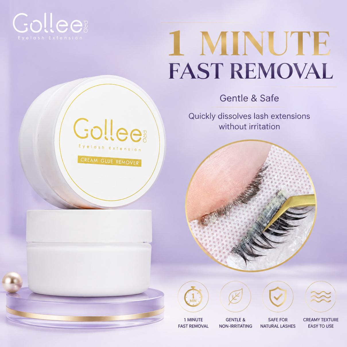 Eyelash Extension Gel Remover - Gollee Peach Smell 15g Krem do