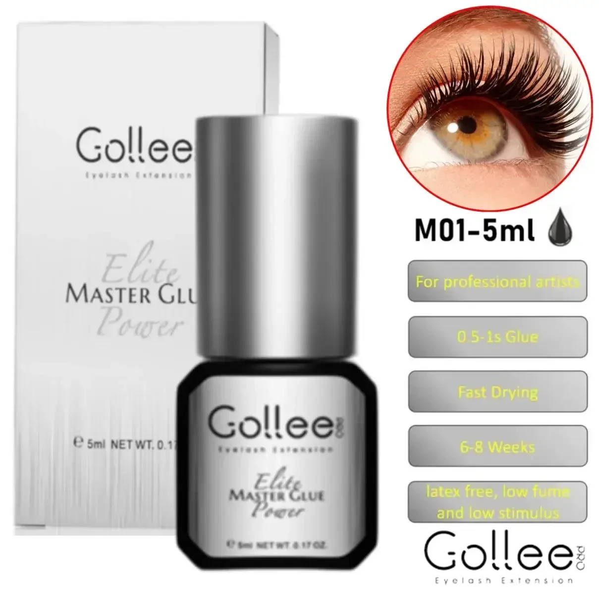 Eyelash Extension Gel Remover - Gollee 0.5S Klej do rzęs Bardzo