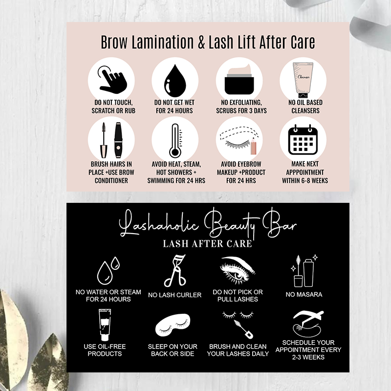 Instrukcje do kart lojalnościo – Eyelash Extension Aftercare recenzja i cena