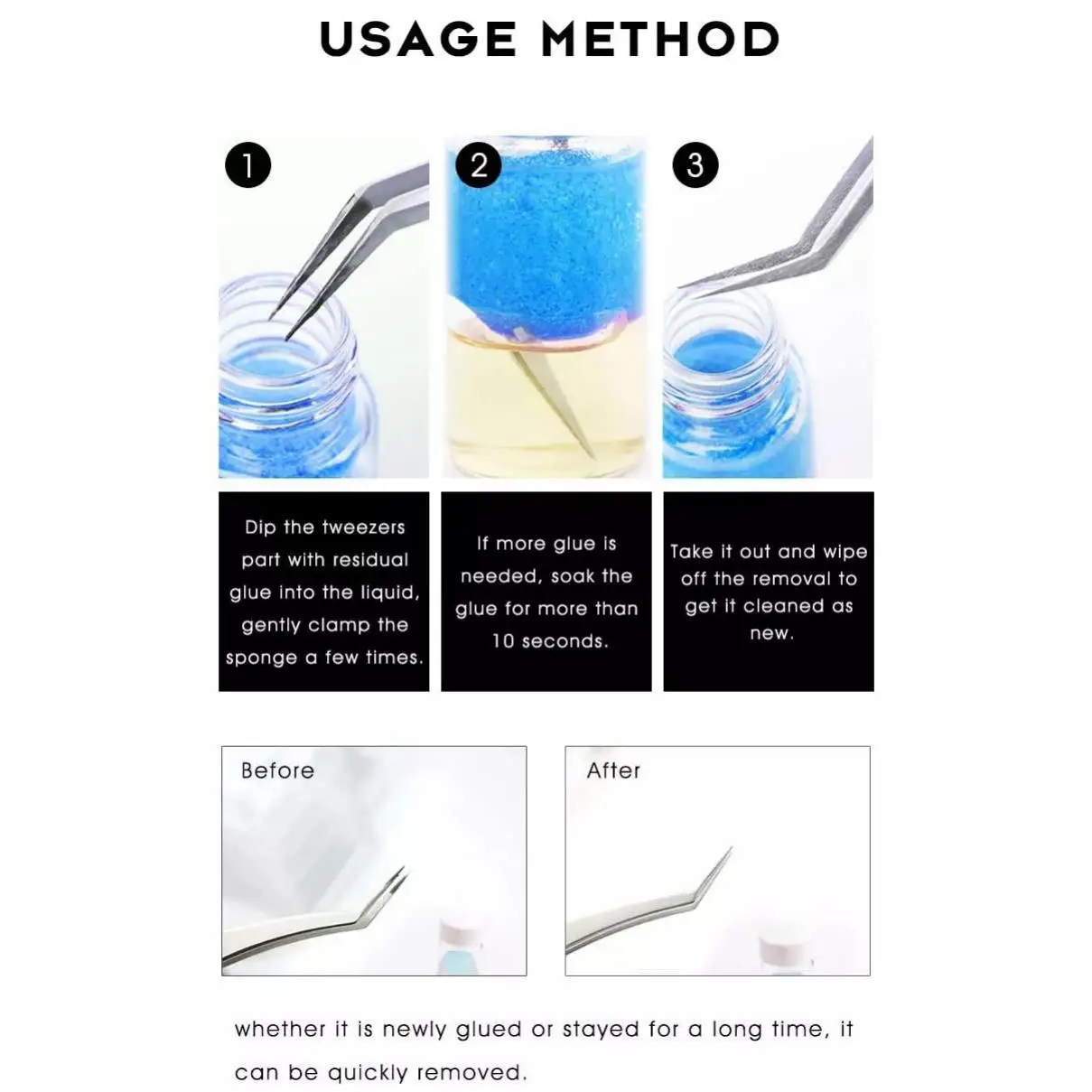 Pęsety do rzęs, płyn do czyszc – Eyelash Extension Gel Remover recenzja i cena